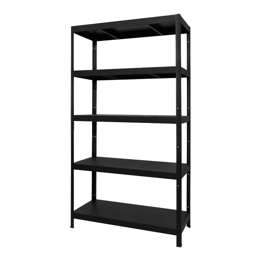 Oferte la Raft metalic cu 5 polite din metal Drumy, negru, 90 kg/polita, 180 x 90 x 40 cm