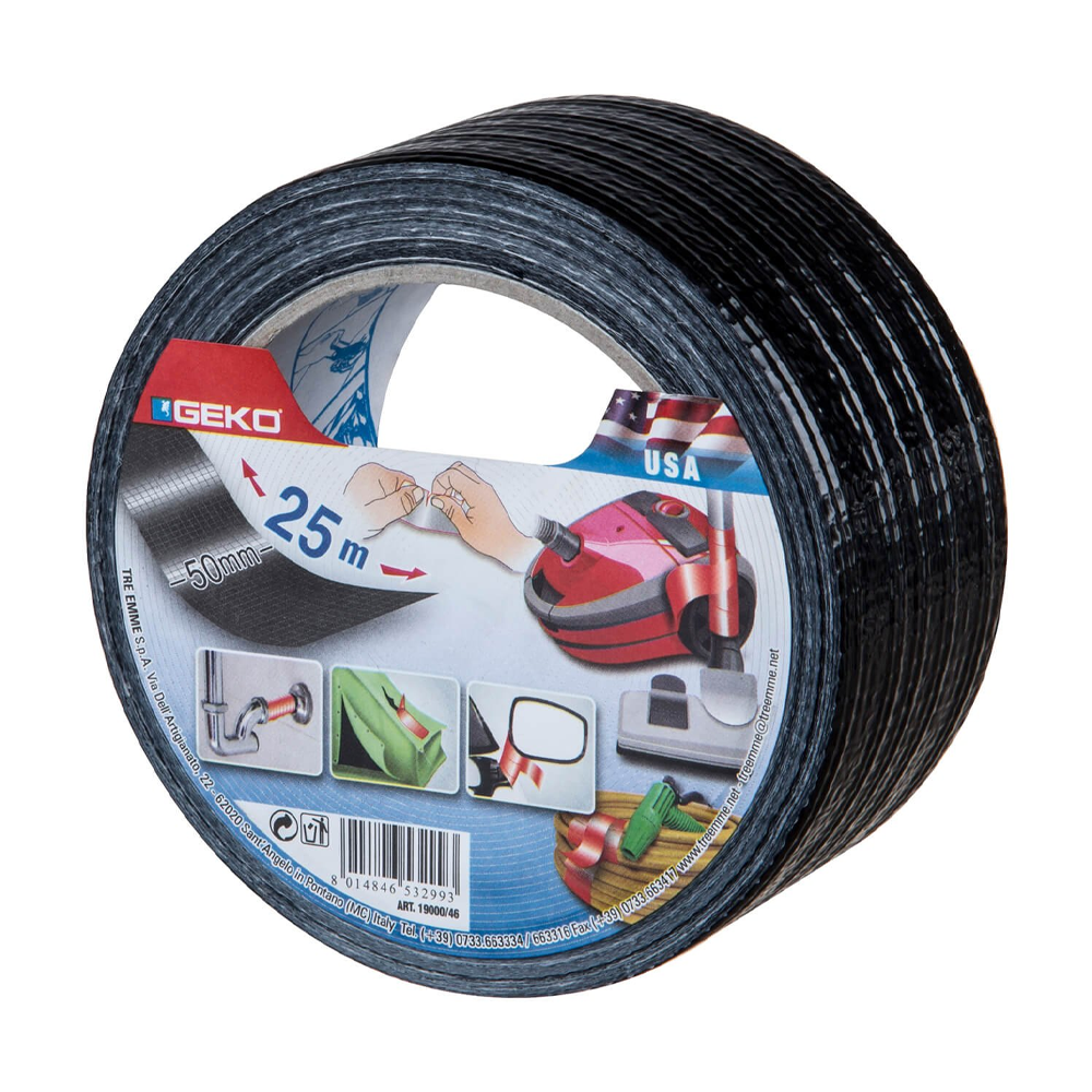 Oferte la Banda adeziva textila, rezistenta la apa, negru, 50 mm x 25 m