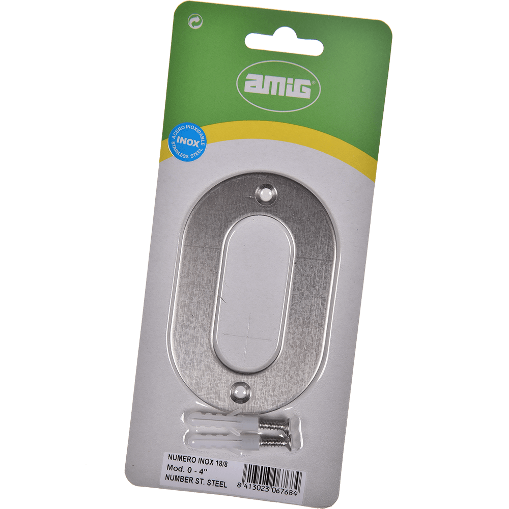 Oferte la Numar usa/poarta 0 Fischer, inox, prindere suruburi, 10 mm