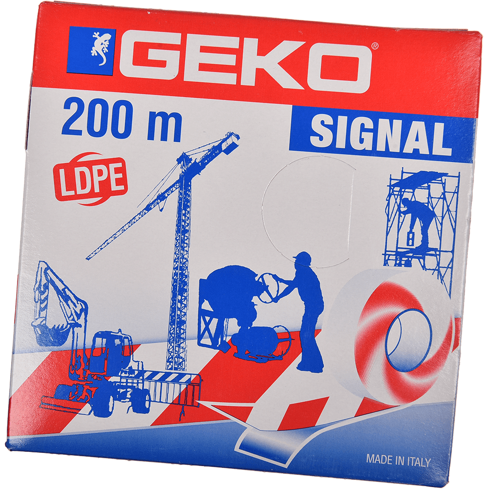 Oferte la Banda reflectorizanta pentru delimitare Geko Signal reflector, PVC, alb-rosu, 70 mm x 200 m