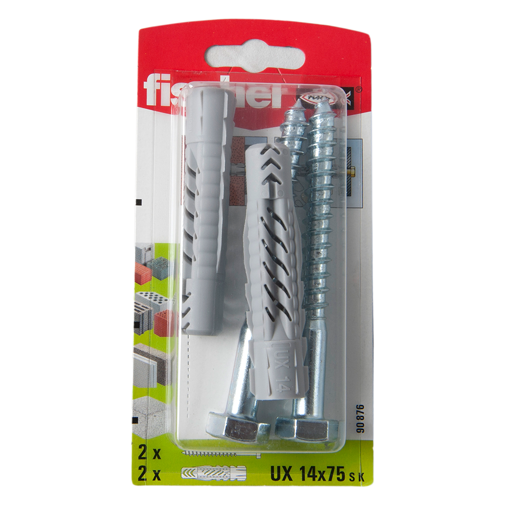 Oferte la Diblu din nailon cu surub, Fischer UX, 14 x 75 mm, 10 x 100 mm, 2 buc