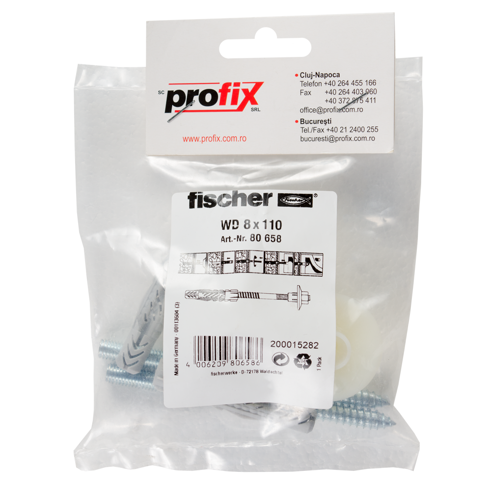 Oferte la Set fixare sanitare, Fischer WD, 10 x 60 mm, 8 x 110 mm
