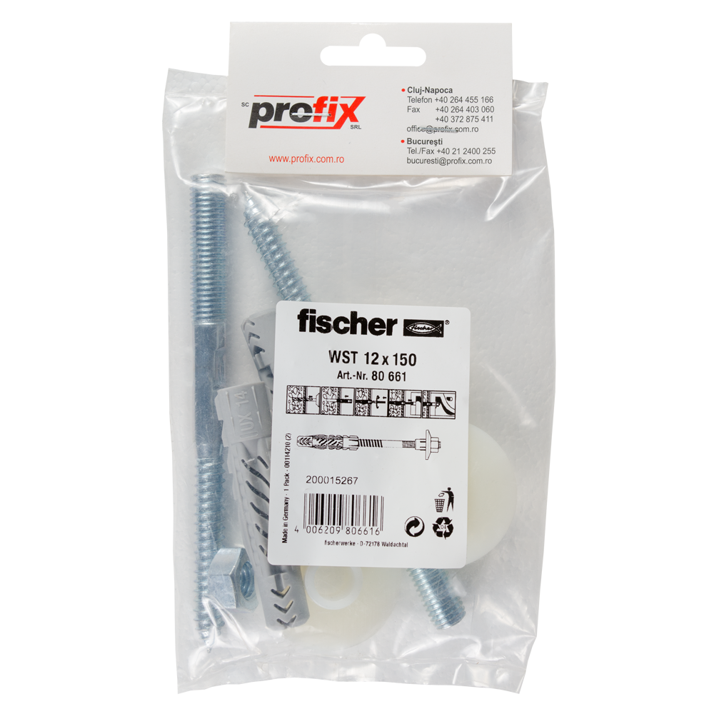 Oferte la Set fixare lavoar, Fischer WST, 14 x 75 mm, 12 x 150 mm