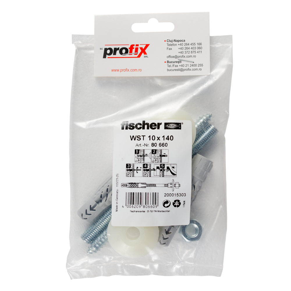 Oferte la Set fixare lavoar, Fischer WST, 14 x 75 mm, 10 x 140 mm