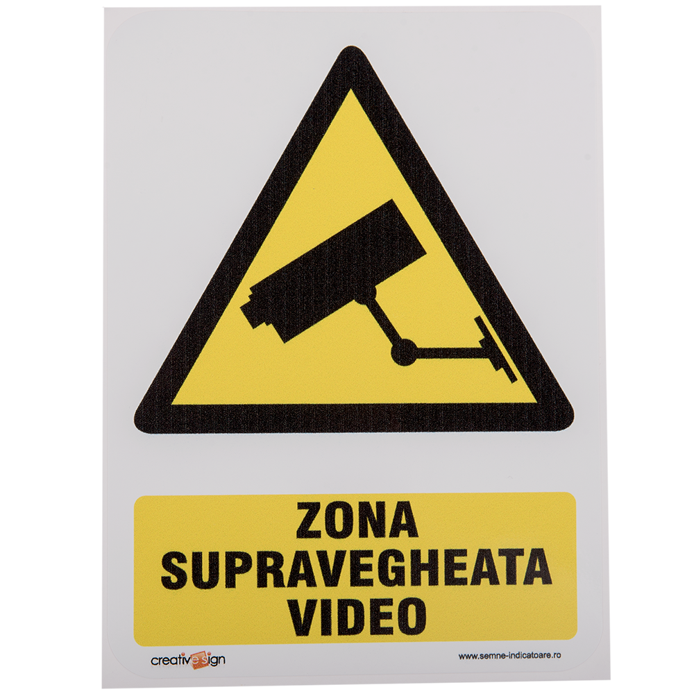 Oferte la Semn Zona supravegheata video, 15 x 20 cm