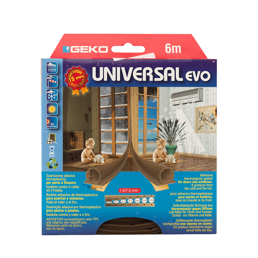 Oferte la Garnitura adeziva termoplastica Geko Universal, maro, 9 x 7 mm x 6 m