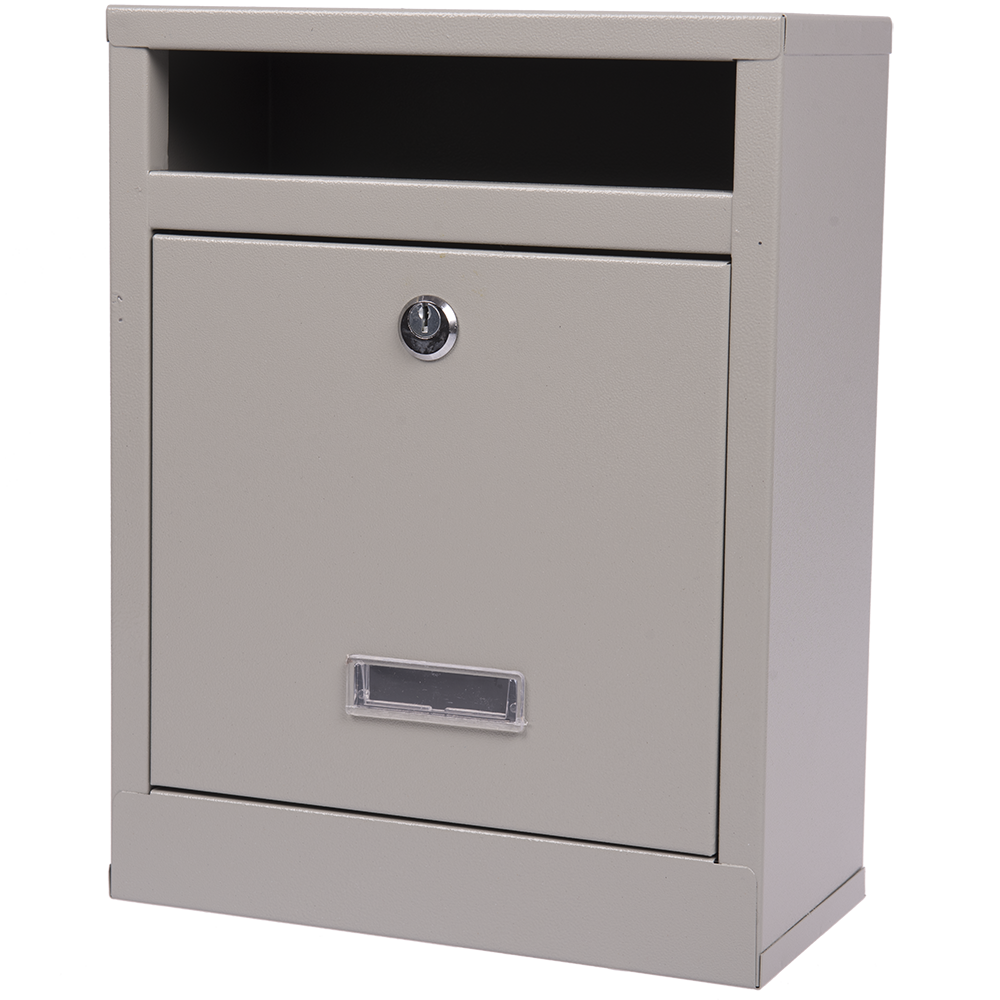 Oferte la Cutie postala interior, otel, gri, 2 chei, 240 x 310 x 120 mm