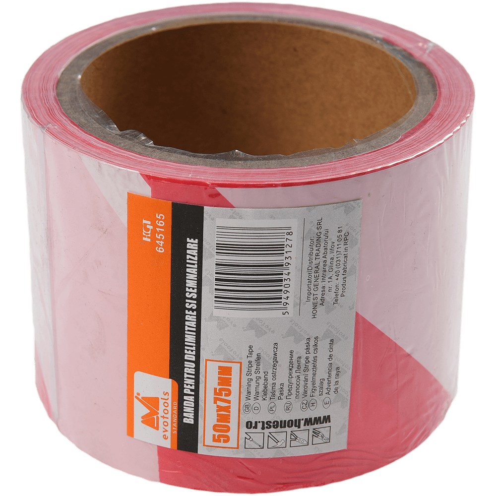 Oferte la Banda delimitare si semnalizare, 75 mm x 50 m, rosu + alb 