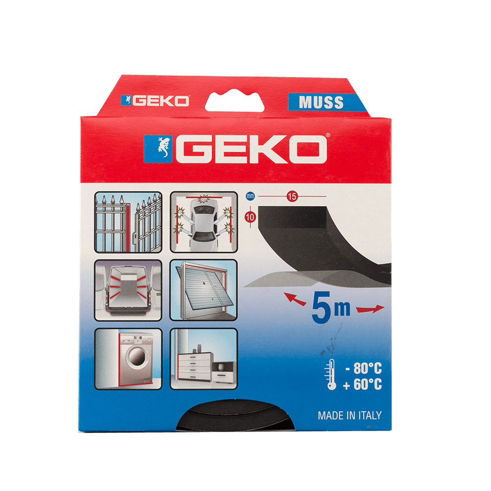 Oferte la Garnitura izolatoare Geko Muss, spuma adeziva, negru, 15 x 10 mm x 5 m