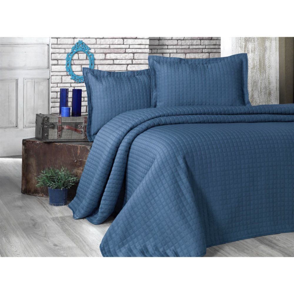 Oferte la Cuvertura de pat  StoreBox + 2 fete perna, poliester, indigo, 240 x 260 cm