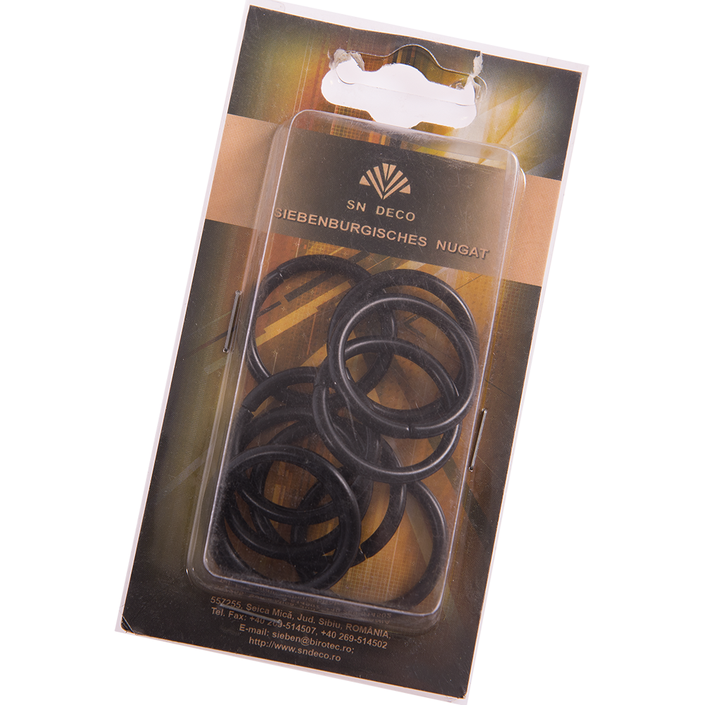 Oferte la Inele galerie din metal forjat, negru, D 16 mm, 10 buc