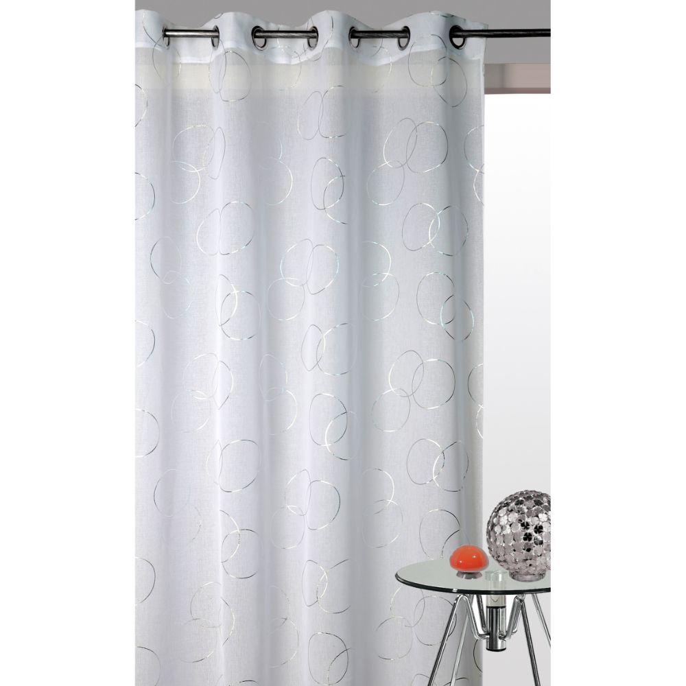 Oferte la Perdea Glitter din 100% poliester, alba 011, 140 x 260 cm