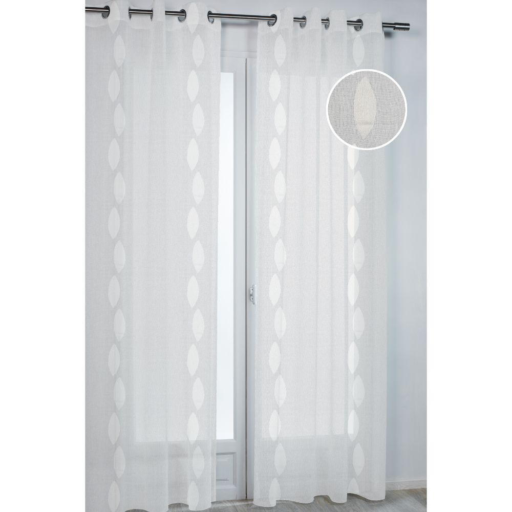 Oferte la Perdea Palazzo 11509 din 100% poliester, alba 011, 140 x 260 cm