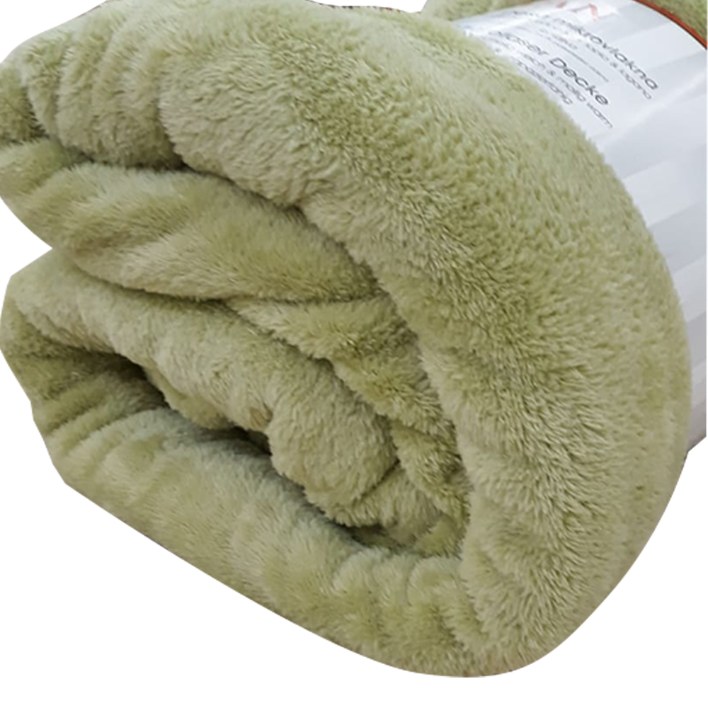 Oferte la Patura pufoasa Coral Fleece, poliester, verde, 150 x 200 cm