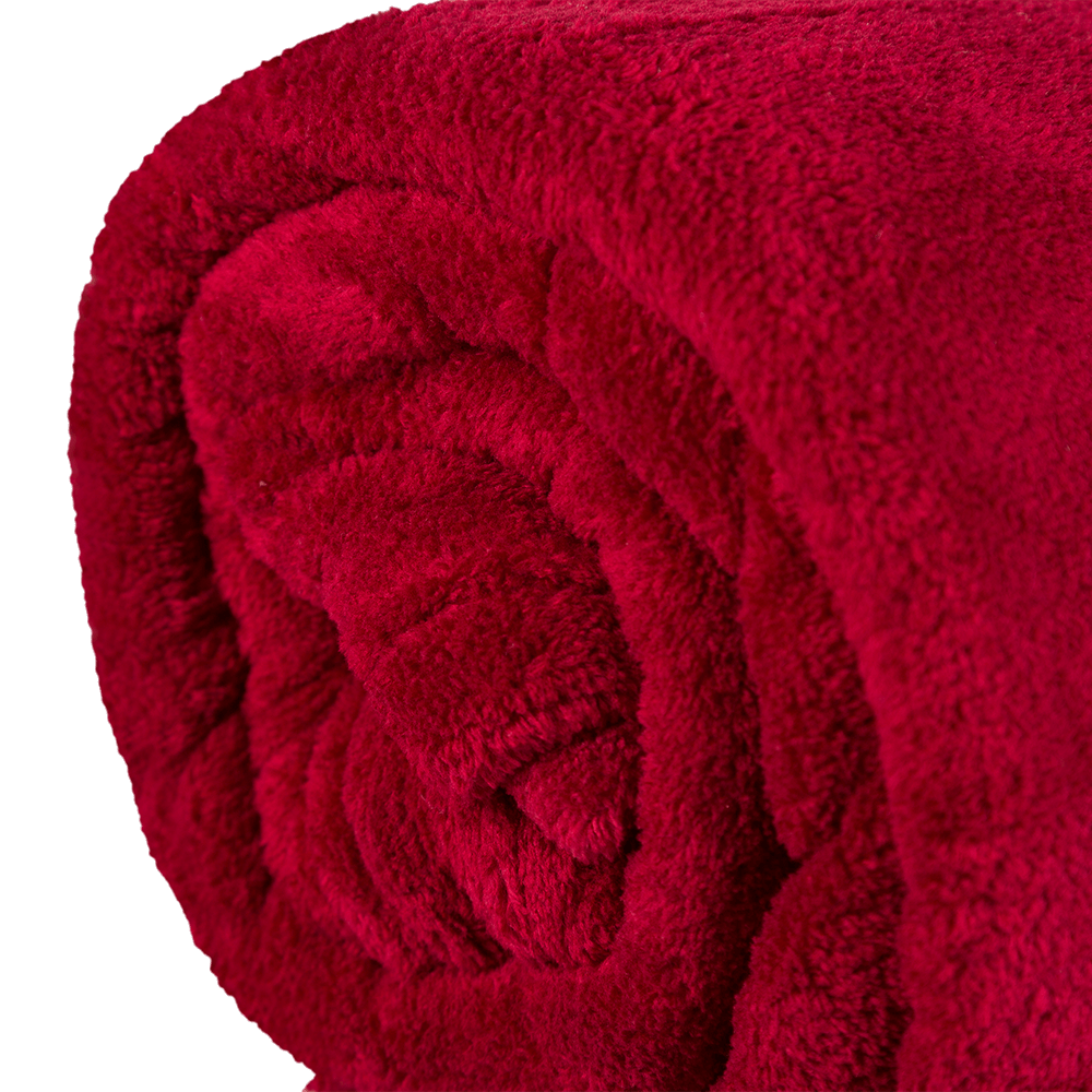 Oferte la Patura pufoasa Coral Fleece, poliester, visiniu, 150 x 200 cm