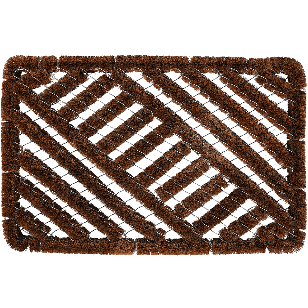 Oferte la Stergator intrare dreptunghiular Cocofer, model cu cavitati, fibra de nuca de cocos, maro, 40 x 60 cm