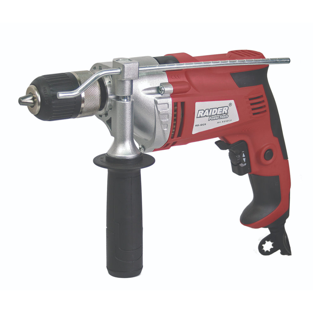 Oferte la  Bormasina cu percutie Raider RDP-ID29, 850 W, 2800 rpm + limitator adancime + maner auxiliar 