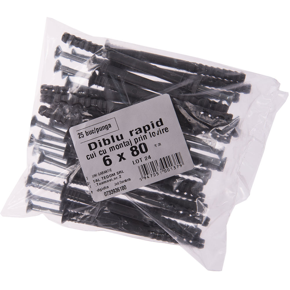 Oferte la Diblu rapid Y cu surub, 6 x 80 mm, 25 buc/punga
