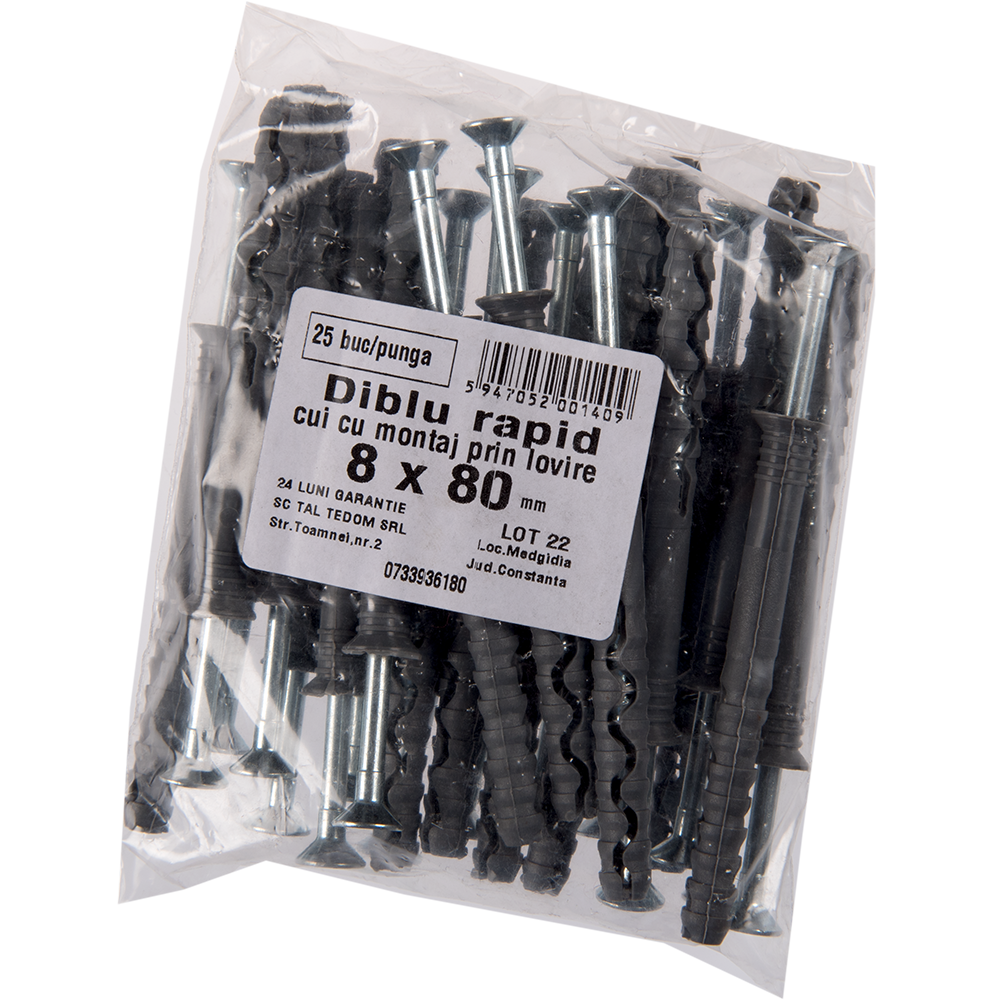 Oferte la Diblu rapid Y cu surub, 8 x 80 mm, 25 buc/punga