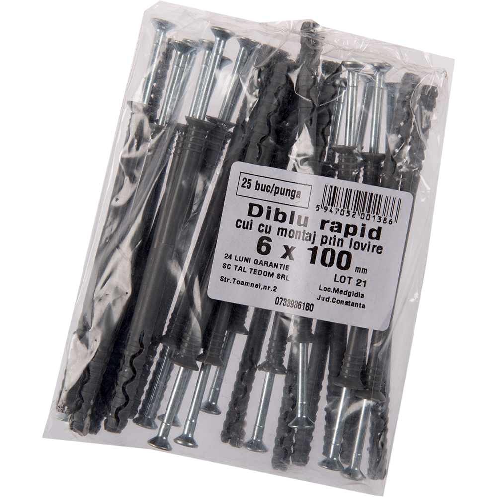 Oferte la Diblu rapid Y cu surub, 6 x 100 mm, 25 buc/punga