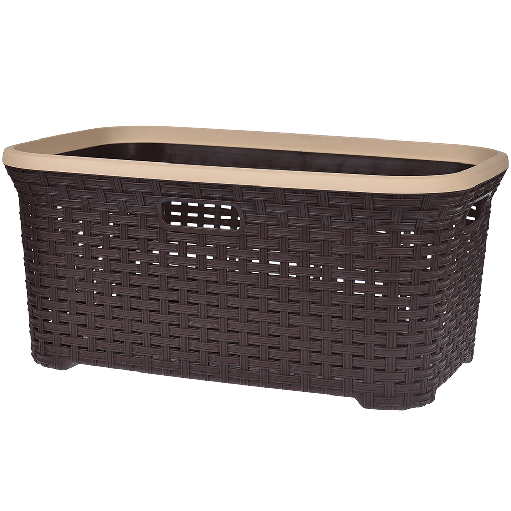 Oferte la Cos rufe mare rattan Inaplast, plastic, maro, 62 x 28 x 40 cm