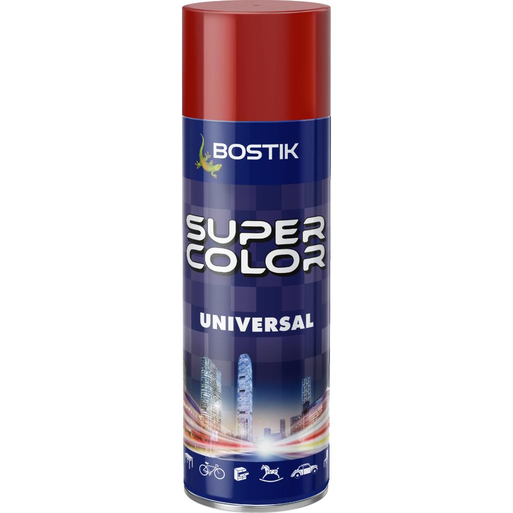 Oferte la Vopsea spray universala decorativa Bostik Super Color, rosu inchis RAL 3003, interior/exterior, 400 ml