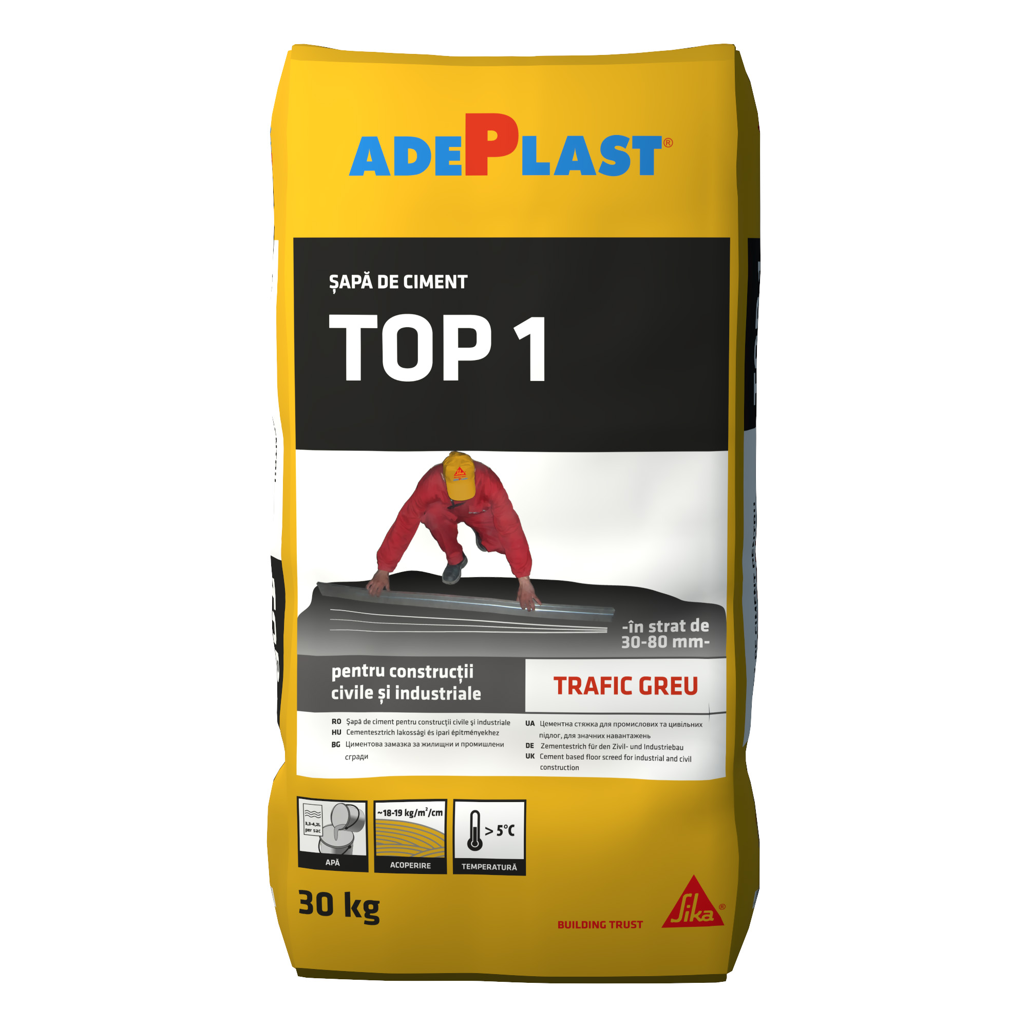 Oferte la Sapa aditivata de egalizare, Adeplast Top 1, interior/exterior, trafic intens, 30 kg
