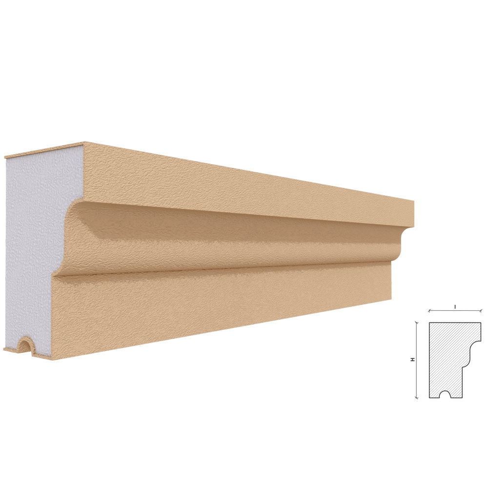 Oferte la Solbanc decorativ din polistiren EPS laminat cu rasina FPDE211, 110 x 75 x 2000 mm