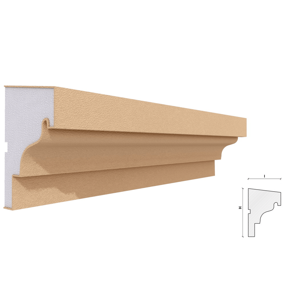Oferte la Solbanc decorativ din polistiren EPS laminat cu rasina FP206, 120 x 81 x 2000 mm