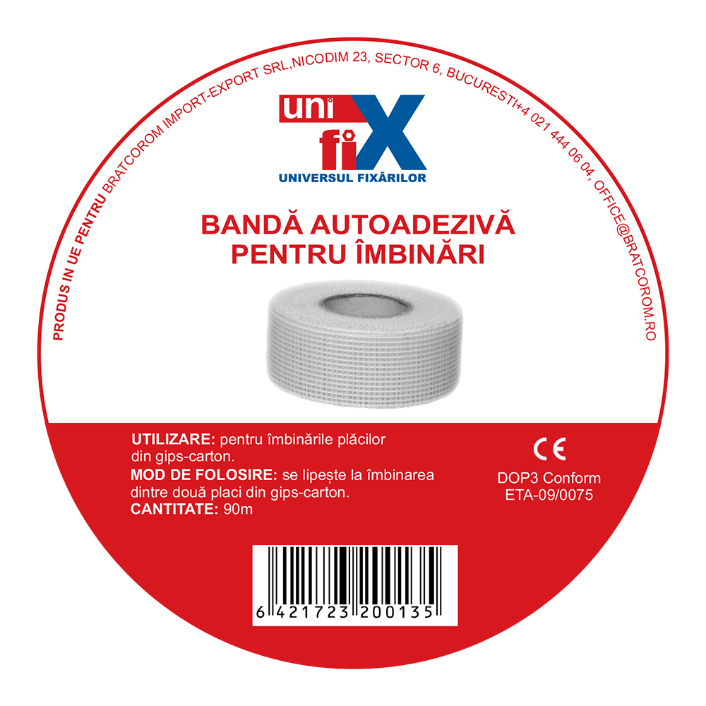 Oferte la Banda autoadeziva Unifix pentru armarea imbinarilor dintre placile de gips-carton,de tip retea,din fibra de sticla, 50 mm x 90 m