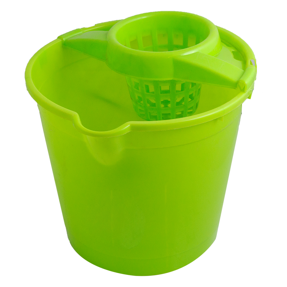 Oferte la Galeata rotunda din plastic cu storcator, Plastina, verde, 10 L