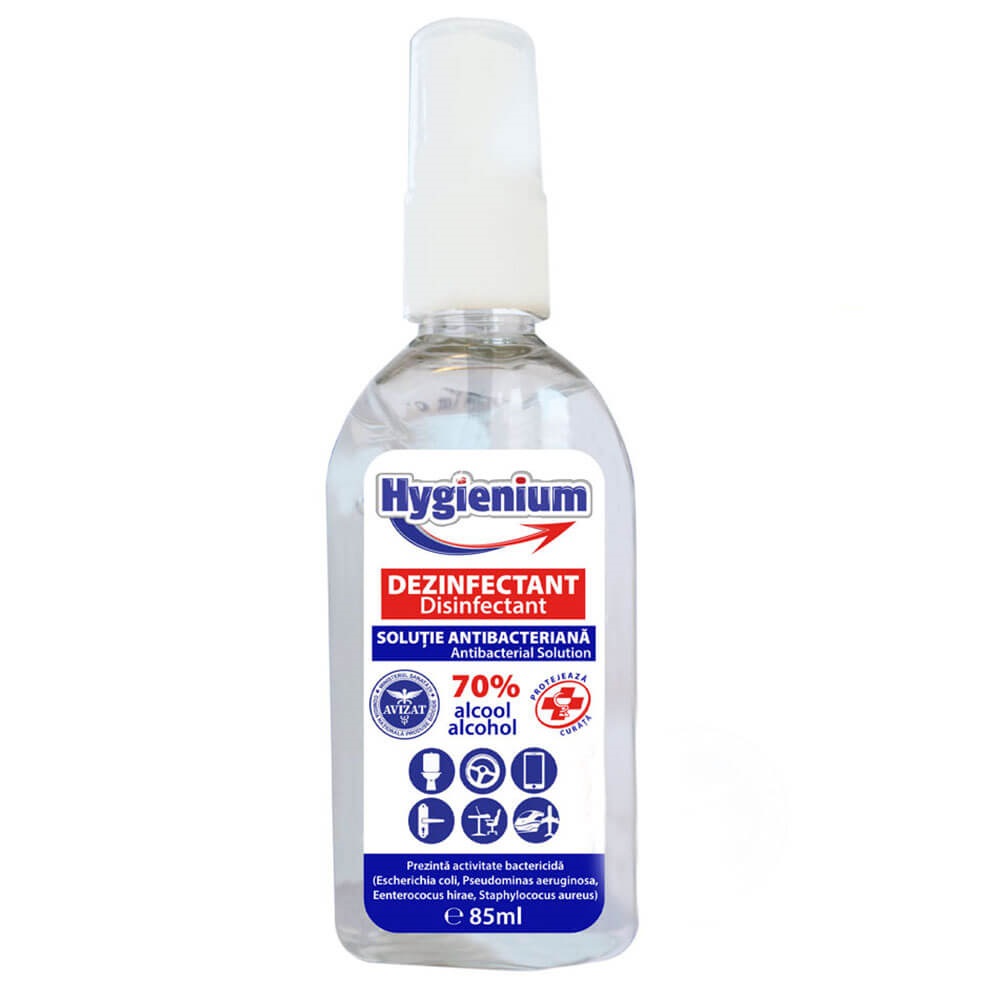 Oferte la Solutie antibacteriana/dezinfectant pentru maini Hygienium, spray, 85 ml