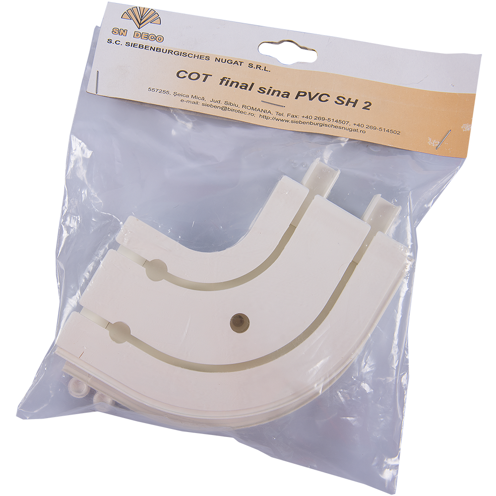 Oferte la Cot final sina tavan SH2, stanga / dreapta, PVC, alb, 2 canale