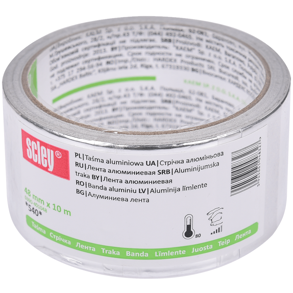 Oferte la Banda adeziva Scley, cu folie aluminiu, 48 mm x 10 m