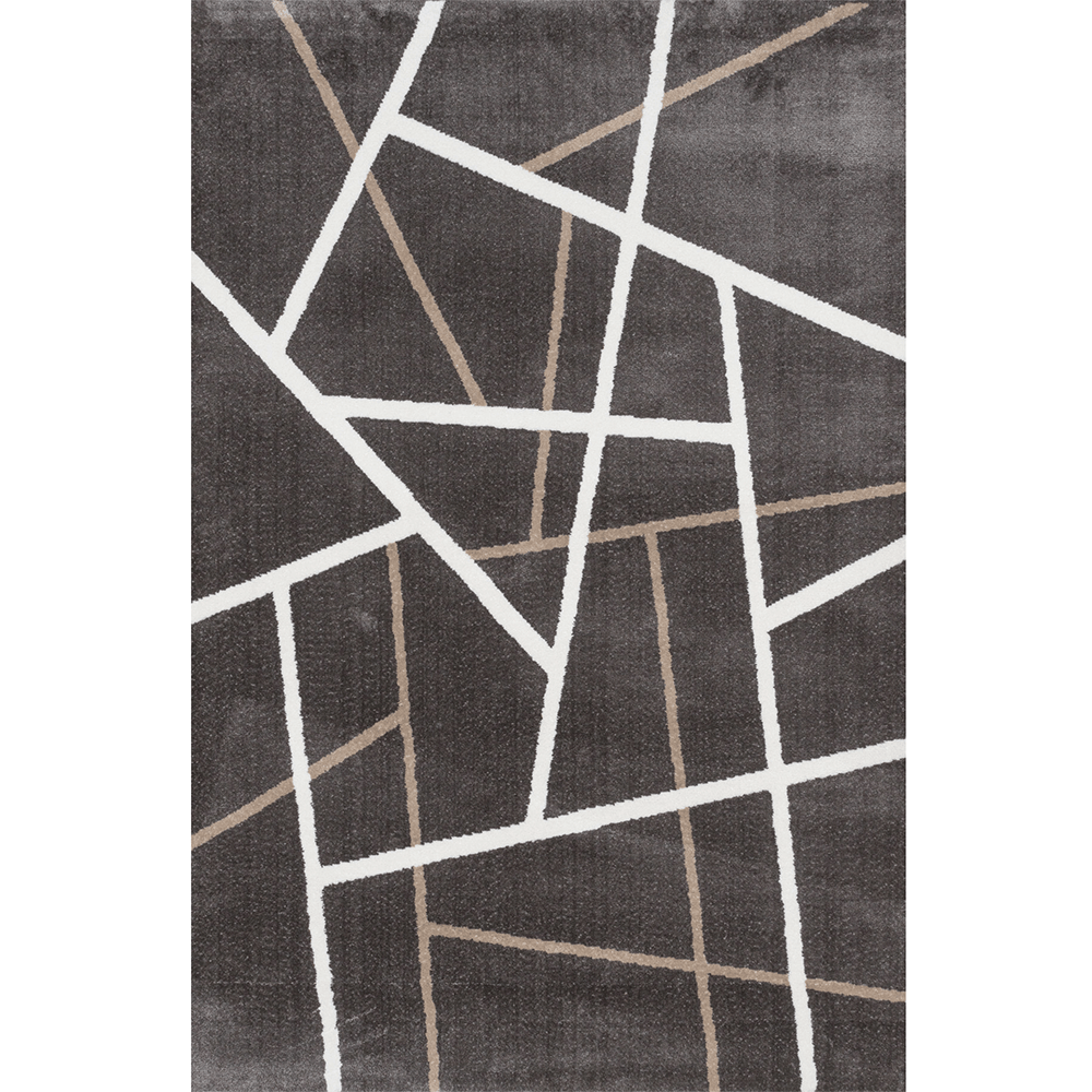 Oferte la Covor modern Sintelon Creative 12GWG, poliester, model geometric maro, 70 x 140 cm