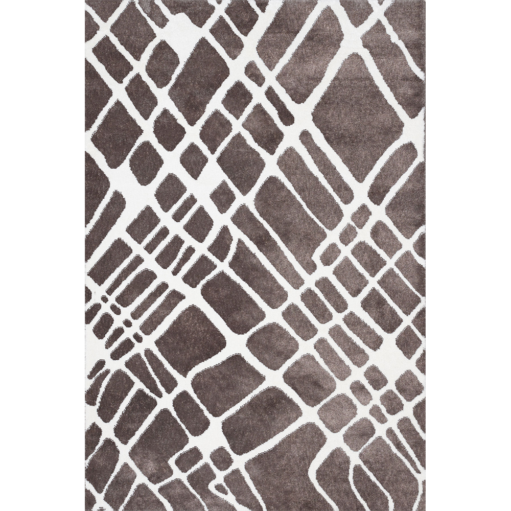 Oferte la Covor modern Sintelon Creative O 07BWB 1K, poliester, model dungi alb, maro, 70 x 140 cm