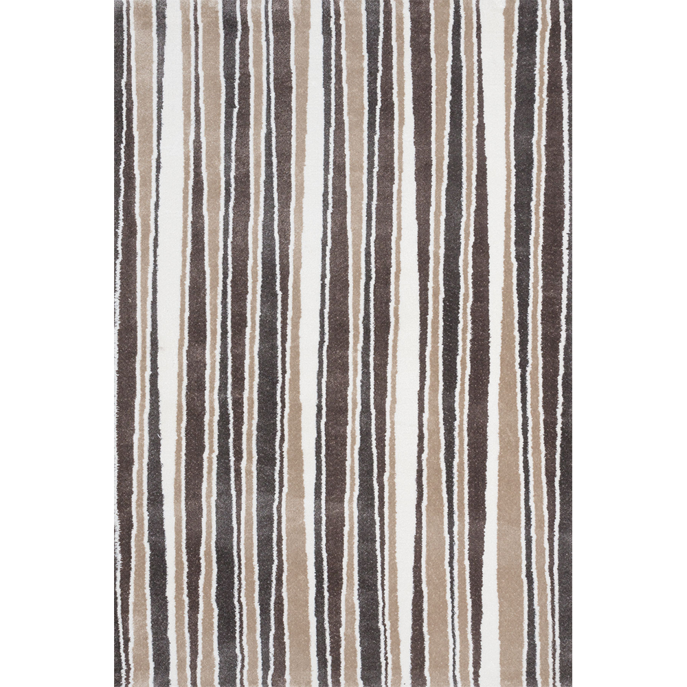 Oferte la Covor modern Sintelon Creative O 19GWG 1K, poliester, model dungi, alb, bej, maro, 70 x 140 cm 