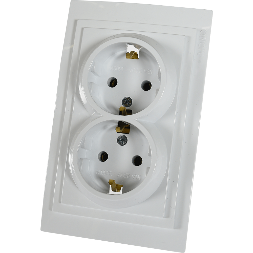 Oferte la Priza electrica Larissa standard, 2 prize, cu contact de protectie copii, alba