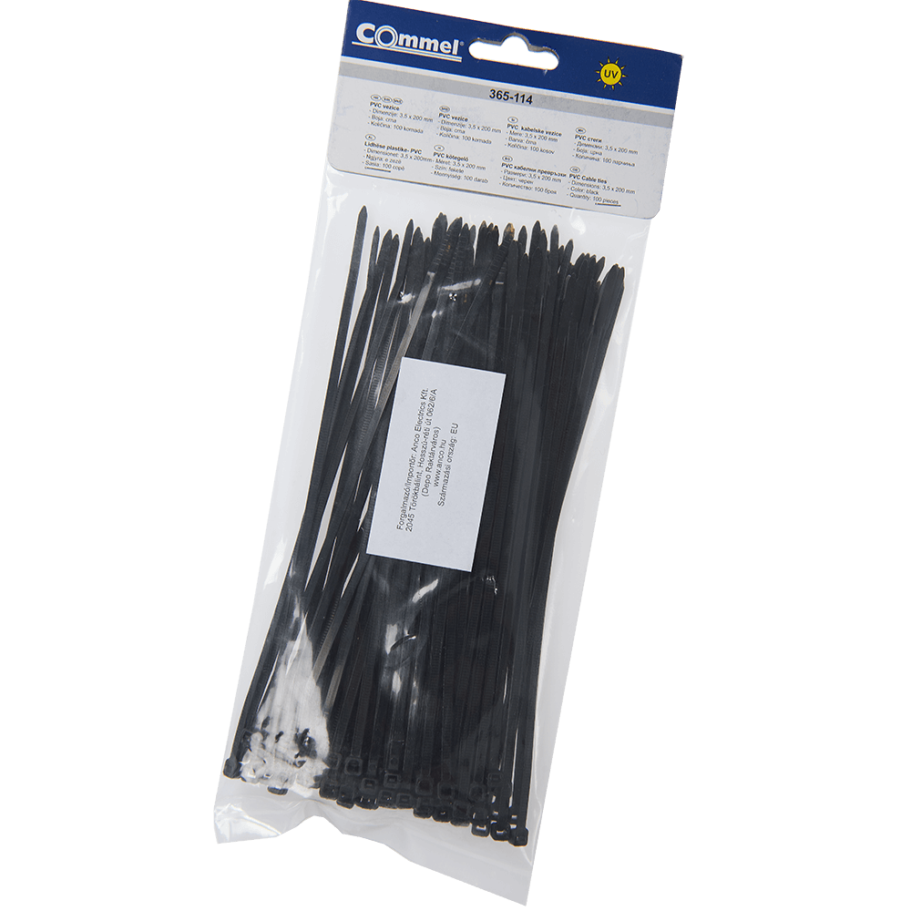 Oferte la Colier PVC Anco, 3.5 x 200 mm, negru, 100 bucati