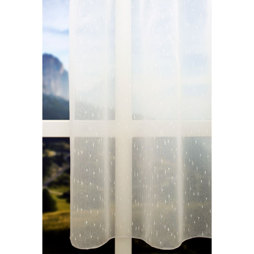 Oferte la Perdea Rovitex Rita alb 101, model brodat semitransparent, 145 x 245 cm