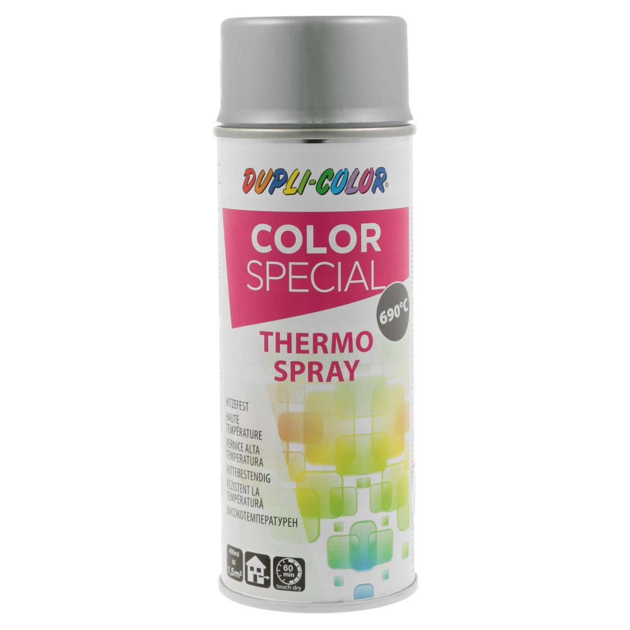 Oferte la Vopsea spray rezistenta la temperaturi inalte Dupli-Color, argintiu, mat, interior/exterior, 400 ml