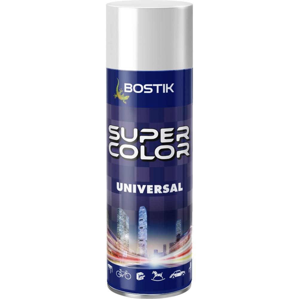 Oferte la Vopsea spray universala decorativa Bostik Super Color, alb RAL 9010, interior/exterior, 400 ml
