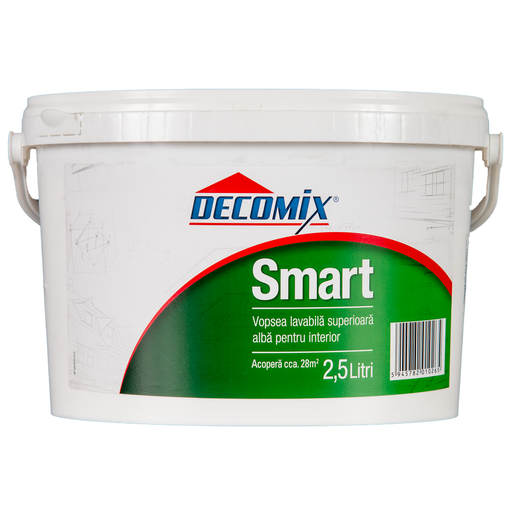 Oferte la Vopsea acrilica lavabila interior Decomix Smart, alb, 2.5 l