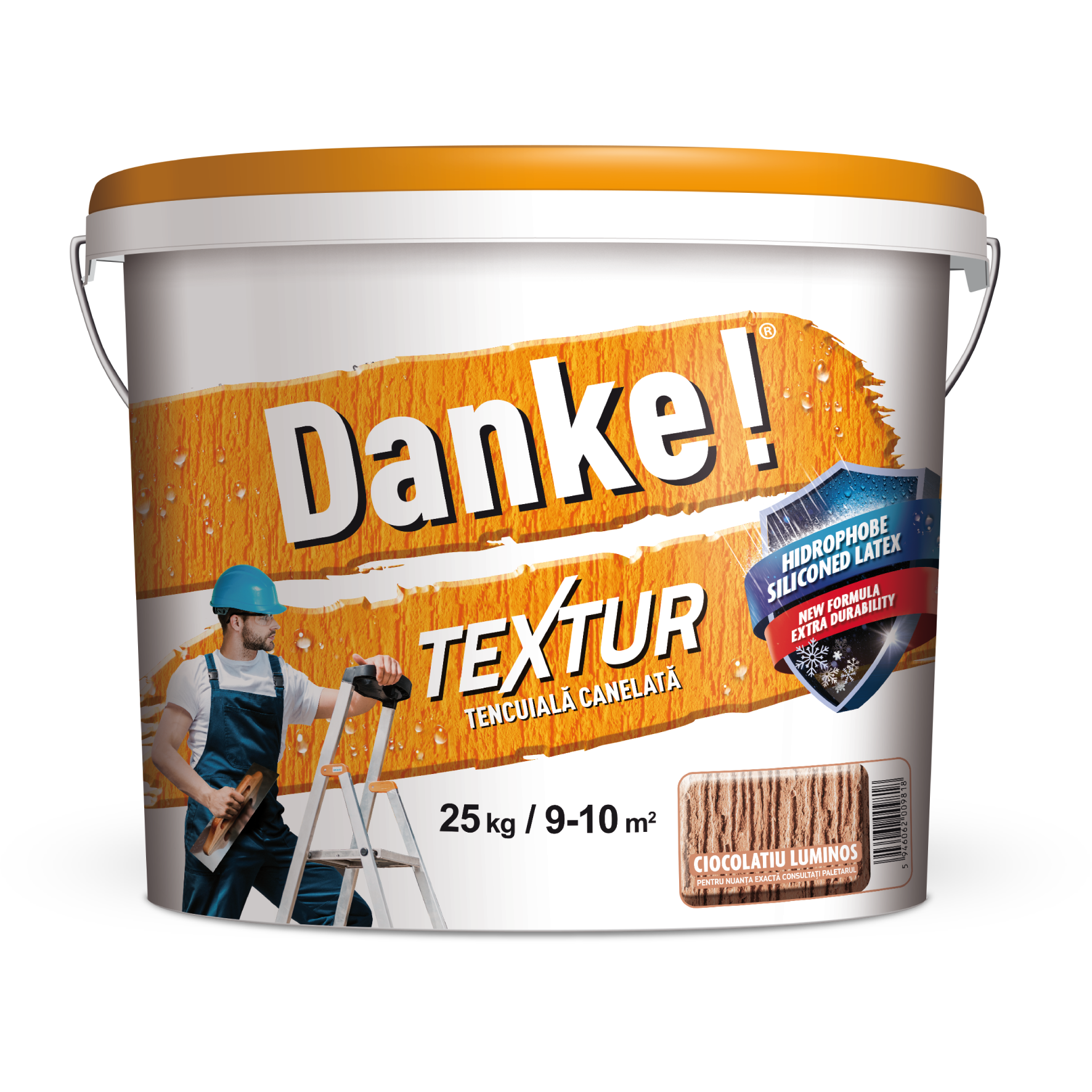 Oferte la Tencuiala decorativa siliconica Danke Textur, aspect scoarta de copac, granulatie 1.5-2 mm, interior/exterior, ciocolata luminos, 25 kg