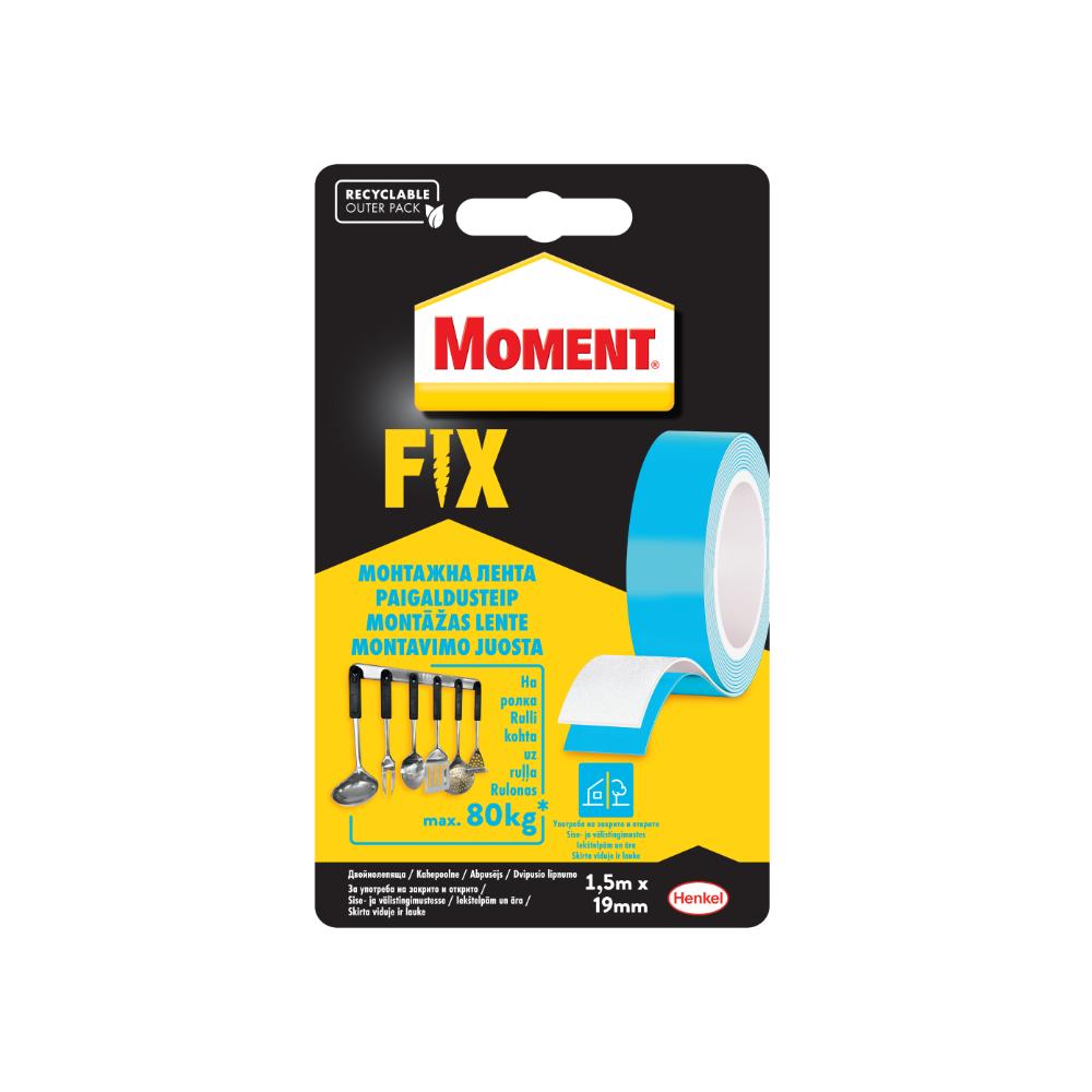 Oferte la Banda dublu adeziva pentru fixare, Moment Fix Super, 1,5 m x 19 mm, 80 kg