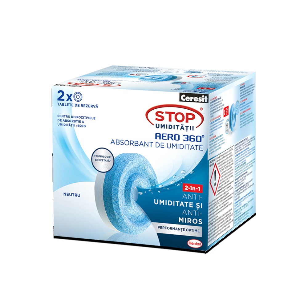 Oferte la Rezerve aparat antiumiditate Ceresit Aero 360, interior, 2 x 450 gr