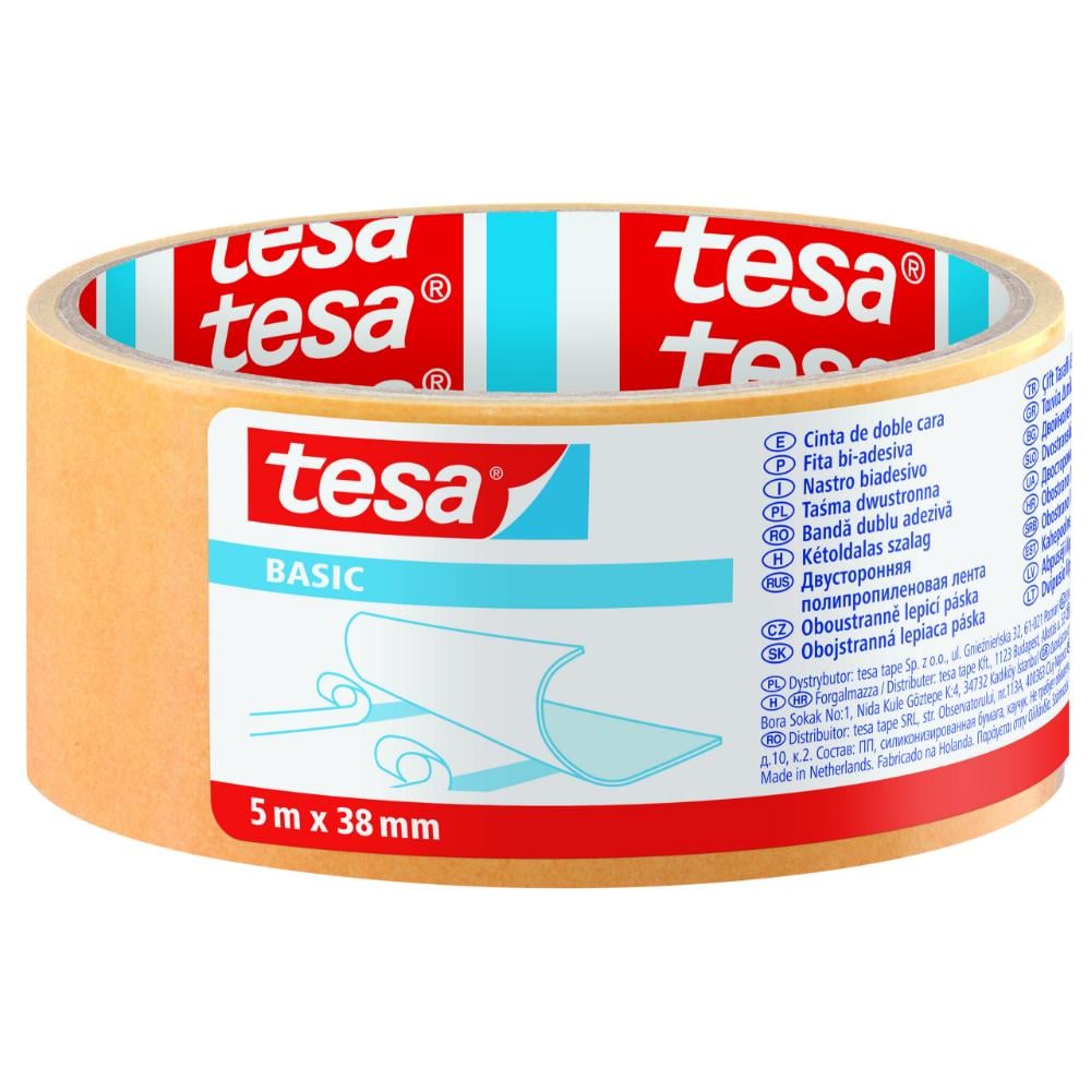 Oferte la  Banda dublu adeziva Tesa Basic 58584, transparenta, 38 mm, 5 m