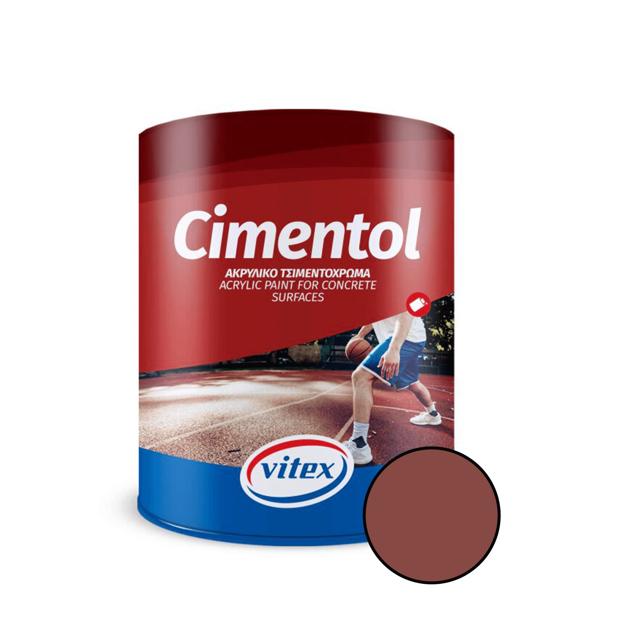 Oferte la Vopsea acrilica pentru zidarie si beton Vitex Cimentol, interior/exterior, caramiziu, 0.75 l 