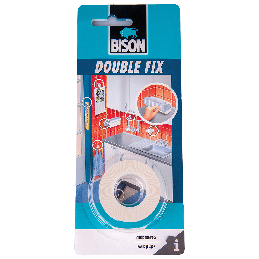 Oferte la Banda dublu adeziva pentru interior, Bison Double Fix, 19 mm x 1.5 m