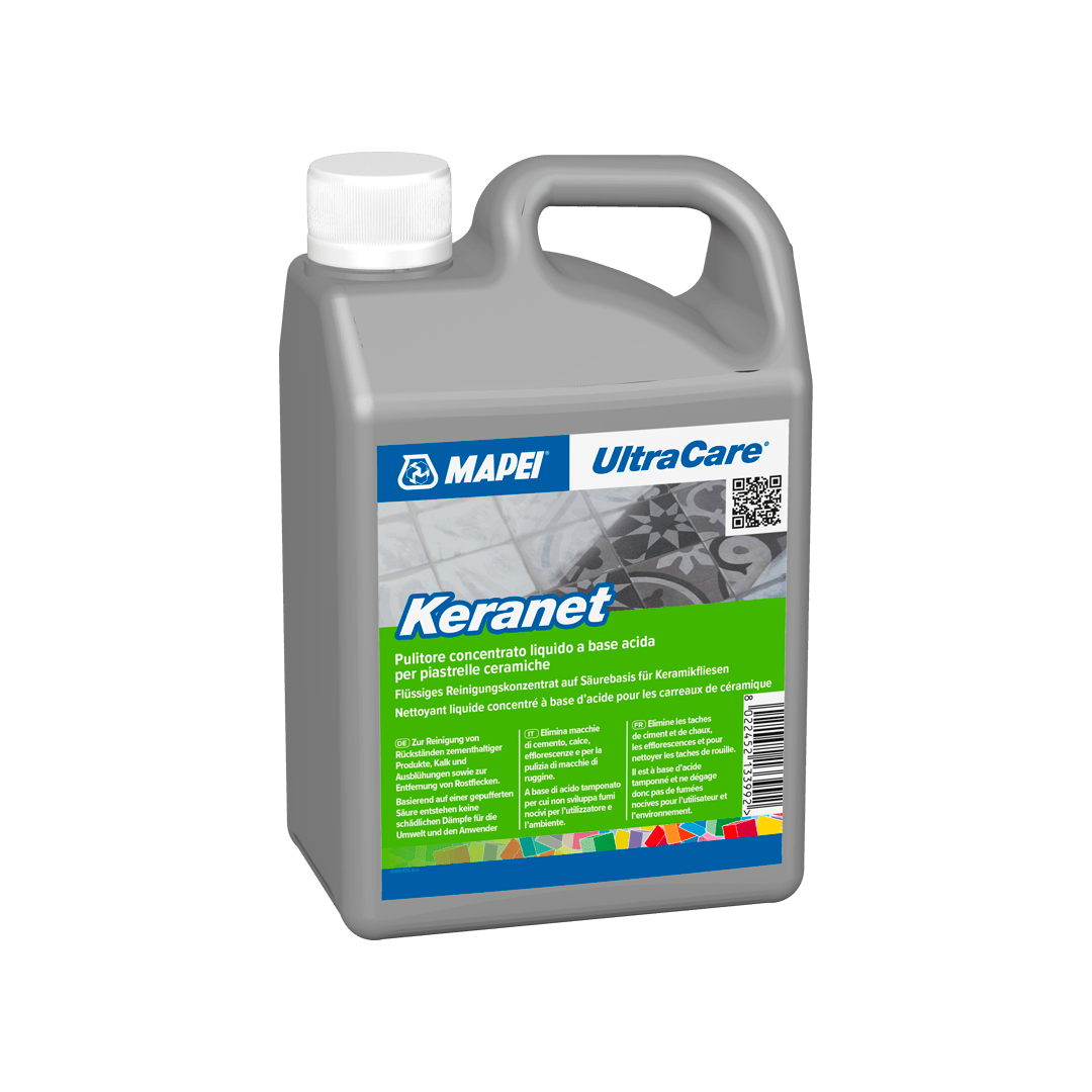 Oferte la Detergent concentrat UltraCare Keranet pe baza de acid, pentru indepartarea resturilor cimentoase de pe placi ceramice 1 L